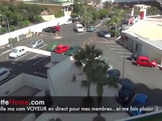 Masturbazione sur mon balcon avec des guardoni francais