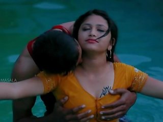 Super Mamatha romance with youth young man in swimming pool-1