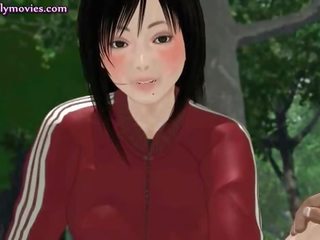 Animated goddess tasting big shaft