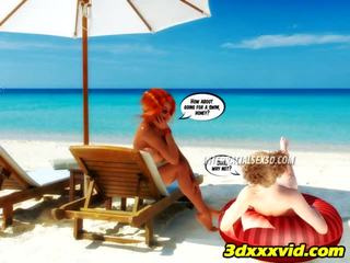 Pantai cum guzzlers 3d interrasial komik